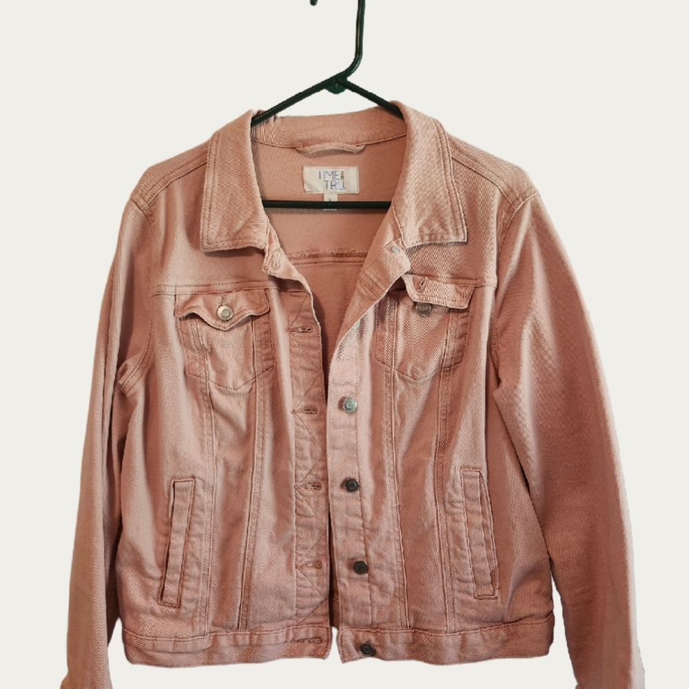 Time And Tru Pink Denim Jacket